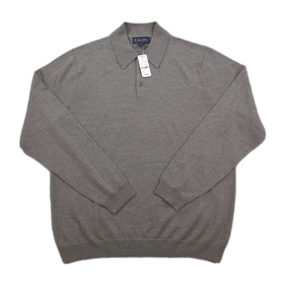 New Brooks Brothers Extra Fine Italian Merino Wool Henley Polo Mens Large